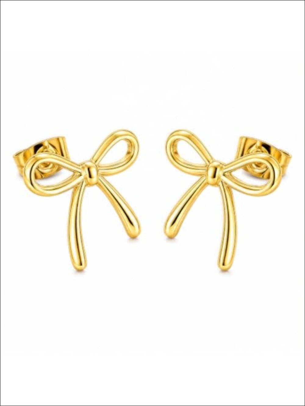 Gold Bow Earrings for Women Hypoallergenic Stainless Steel Stud